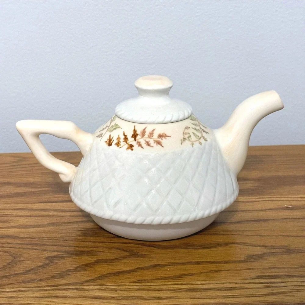 Tracy Porter Hand Painted Tea For One Set Stackable Teapot Cup Autumn Botanical‎